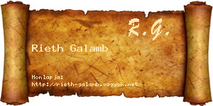 Rieth Galamb névjegykártya
